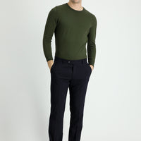 Koyu Lacivert Regular Fit Yünlü Klasik Kumaş Pantolon