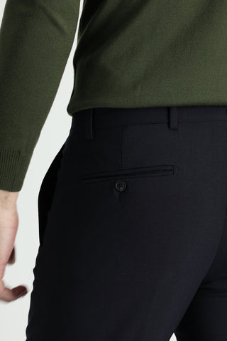  Koyu Lacivert Regular Fit Yünlü Klasik Kumaş Pantolon