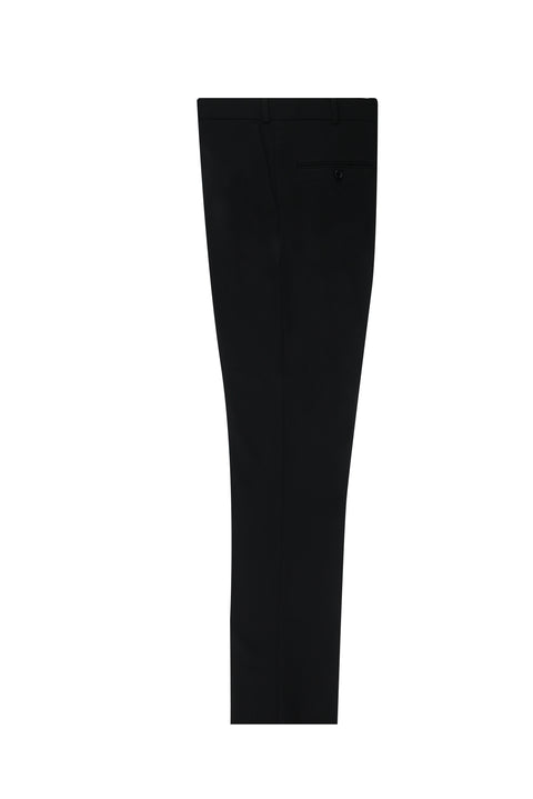 Siyah 6 Drop Regular Fit Standart Kesim Yünlü Klasik Kumaş Pantolon