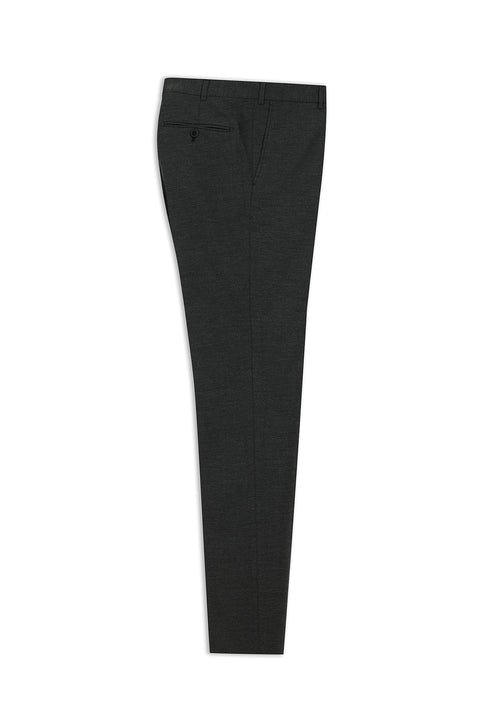 Dark Anthracite 6 Drop Regular Fit Standard Cut Classic Fabric Wool Trousers