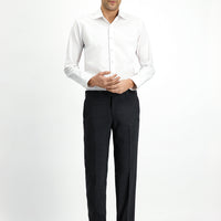 Dark Anthracite 4 Drop Relaxed Fit Classic Fabric Wool Trousers
