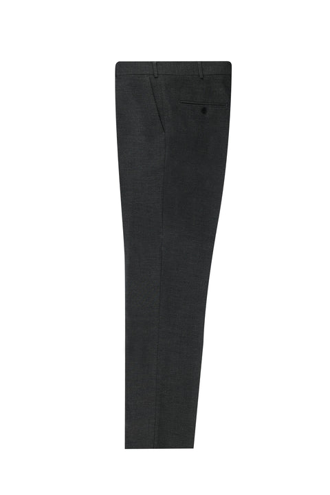 Dark Gray 4-Drop Relaxed Fit Classic Fabric Wool Trousers
