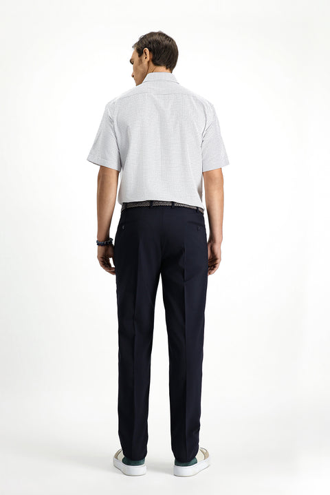 Siyah Lacivert 4 Drop Relaxed Fit Rahat Kesim Yünlü Klasik Kumaş Pantolon