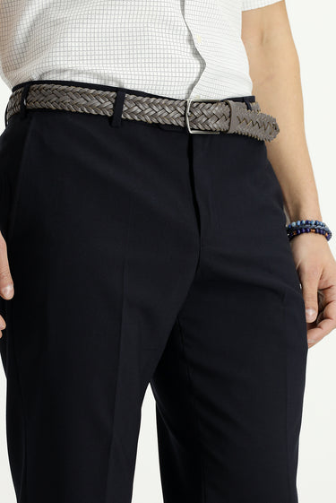 Siyah Lacivert Slim Fit Dar Kesim Yünlü Klasik Kumaş Pantolon