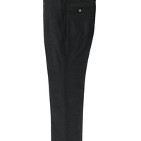 Koyu Antrasit Slim Fit Dar Kesim Yünlü Klasik Kumaş Pantolon