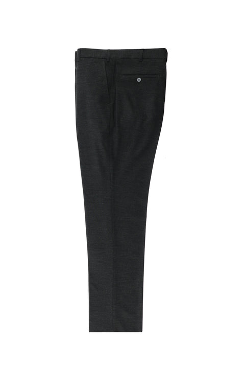 Koyu Antrasit 7 Drop Slim Fit Dar Kesim Yünlü Klasik Kumaş Pantolon
