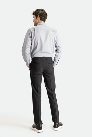  Koyu Antrasit 7 Drop Slim Fit Dar Kesim Yünlü Klasik Kumaş Pantolon
