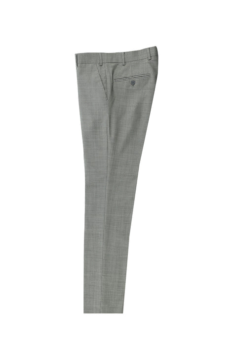 Orta Gri 7 Drop Slim Fit Dar Kesim Yünlü Klasik Kumaş Pantolon