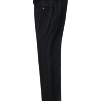 Siyah Slim Fit Dar Kesim Yünlü Klasik Kumaş Pantolon