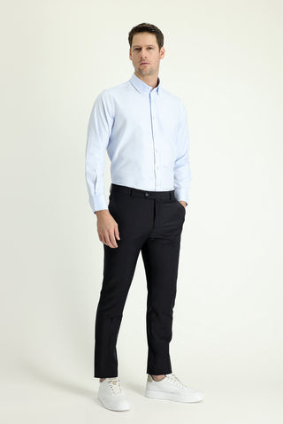  Siyah Lacivert Regular Fit Yünlü Klasik Kumaş Pantolon