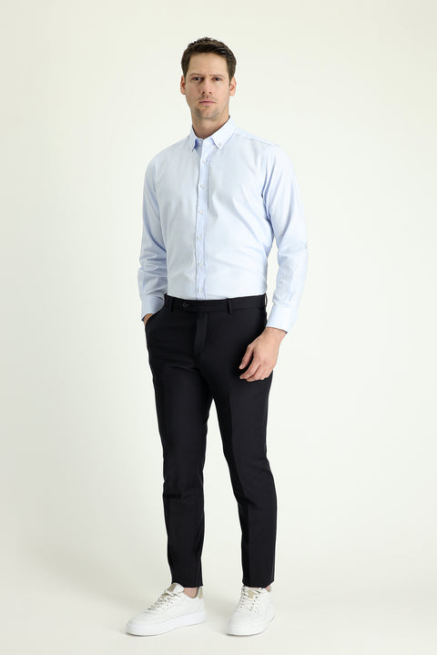 Black Navy 4 Drop Relaxed Fit Classic Fabric Pants