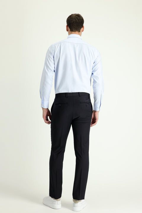 Black Navy 4 Drop Relaxed Fit Classic Fabric Pants