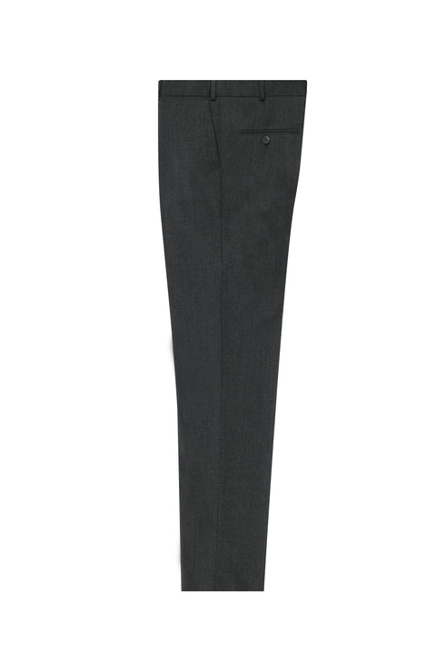 Medium Gray 6 Drop Regular Fit Standard Cut Classic Fabric Wool Trousers