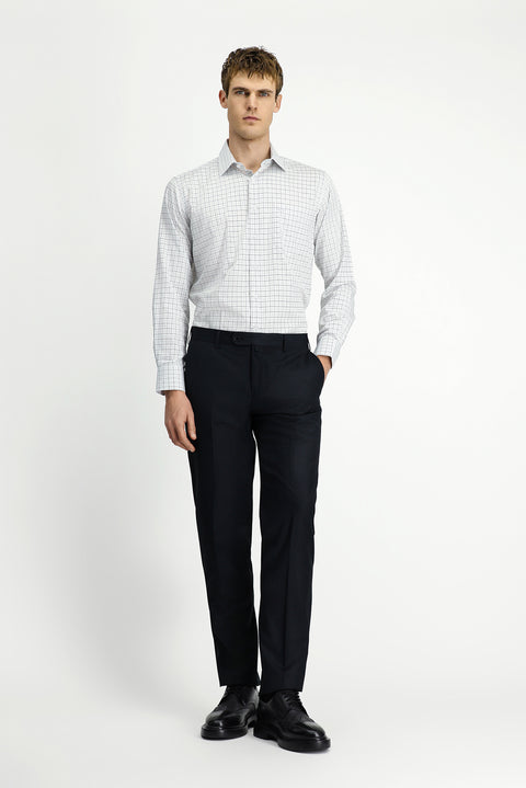 Siyah 6 Drop Regular Fit Standart Kesim Çizgili Klasik Kumaş Pantolon