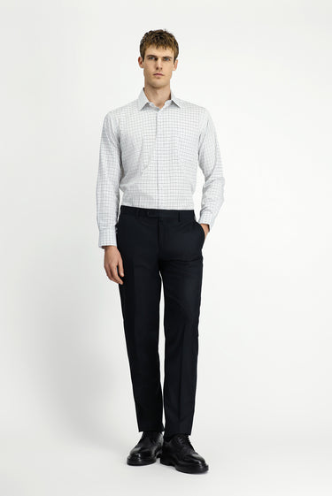 Siyah Slim Fit Dar Kesim Çizgili Klasik Kumaş Pantolon