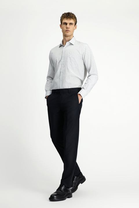 Siyah 7 Drop Slim Fit Dar Kesim Çizgili Klasik Kumaş Pantolon
