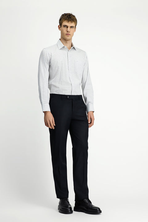 Siyah 7 Drop Slim Fit Dar Kesim Çizgili Klasik Kumaş Pantolon