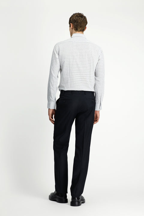 Siyah 7 Drop Slim Fit Dar Kesim Çizgili Klasik Kumaş Pantolon