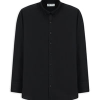 Siyah Uzun Kol Regular Fit Düğmeli Yaka Pamuklu Kolay Ütülenebilir Gömlek