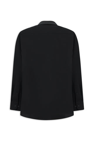  Siyah Uzun Kol Regular Fit Dü?meli Yaka Pamuklu Kolay Ütülenebilir Gömlek-Ki??l?