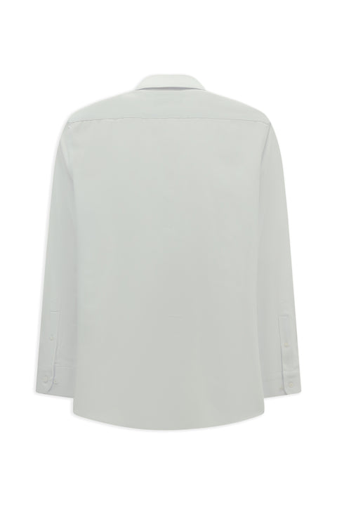 Beyaz Uzun Kol Slim Fit Düğmeli Yaka Pamuklu Kolay Ütülenebilir Gömlek