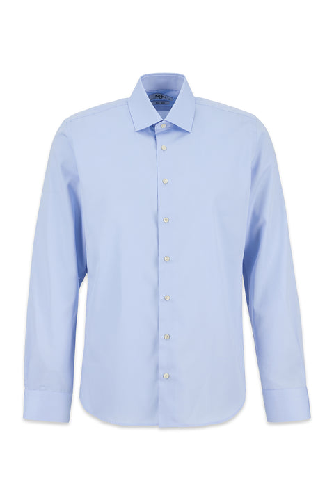 Pale Blue Long Sleeve Muscle Fit Non-Iron Classic 100% Cotton Shirt