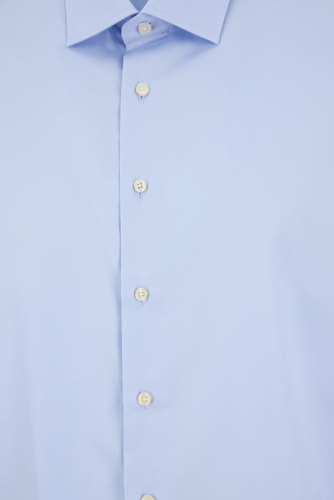 Pale Blue Long Sleeve Muscle Fit Non-Iron Classic 100% Cotton Shirt