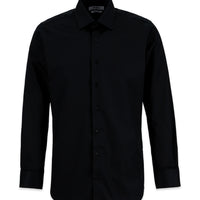 Siyah Uzun Kol Slim Fit Non Iron Ütü Gerektirmeyen %100 Pamuk Klasik Gömlek
