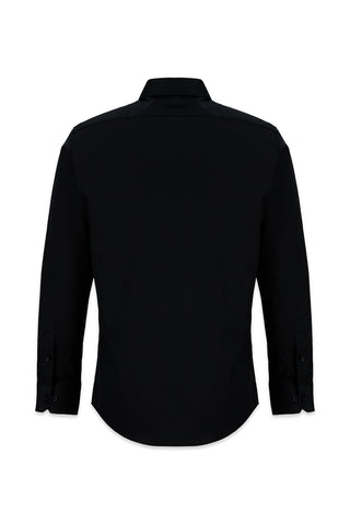  Siyah Uzun Kol Slim Fit Non Iron Ütü Gerektirmeyen %100 Pamuk Klasik Gömlek