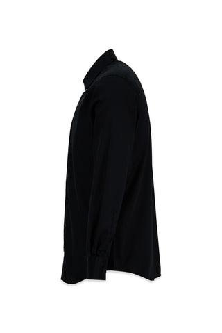  Siyah Uzun Kol Slim Fit Non Iron Ütü Gerektirmeyen %100 Pamuk Klasik Gömlek