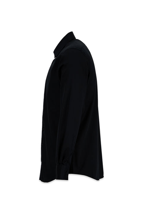 Siyah Uzun Kol Slim Fit Non Iron Ütü Gerektirmeyen %100 Pamuk Klasik Gömlek