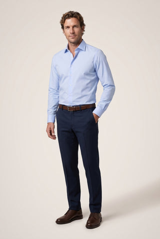  Uçuk Mavi Uzun Kol Slim Fit Non Iron Ütü Gerektirmeyen %100 Pamuk Klasik Gömlek
