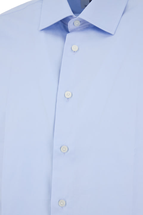 Uçuk Mavi Uzun Kol Slim Fit Non Iron Ütü Gerektirmeyen %100 Pamuk Klasik Gömlek