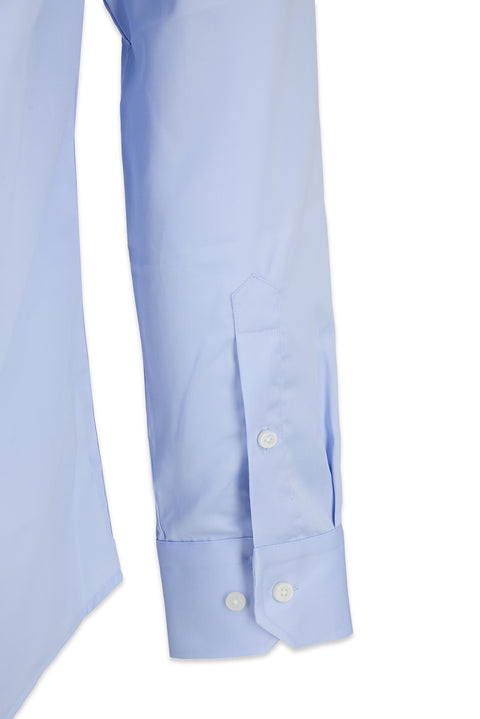 Uçuk Mavi Uzun Kol Slim Fit Non Iron Ütü Gerektirmeyen %100 Pamuk Klasik Gömlek