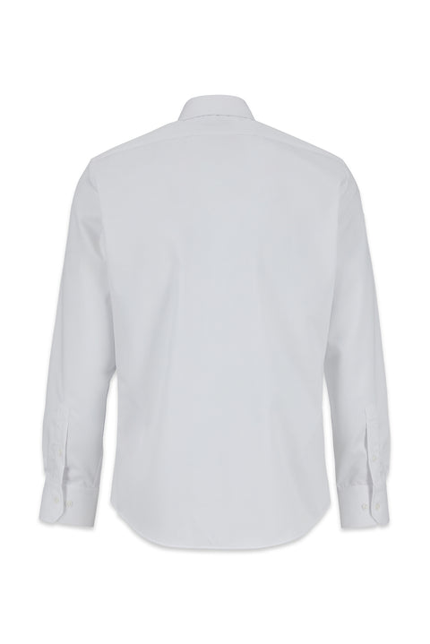 Beyaz Uzun Kol Slim Fit Non Iron Ütü Gerektirmeyen %100 Pamuk Klasik Gömlek