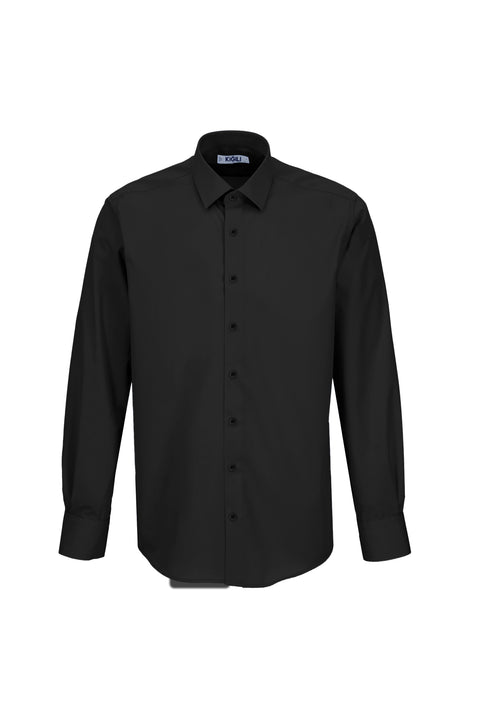 Siyah-Beyaz 2 'li Uzun Kol Regular Fit Pamuklu Ütü Gerektirmeyen Pamuklu Klasik Non Iron Gömlek Seti