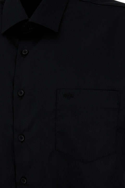 Black Short Sleeve Regular Fit Non-Iron Shirt