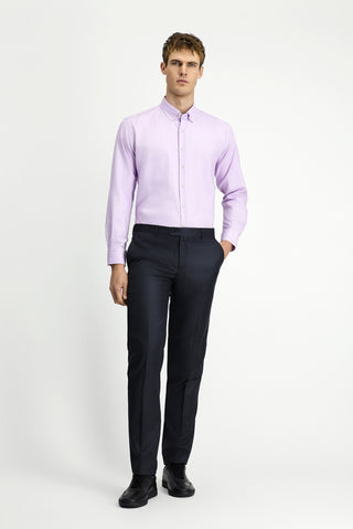  Orta Mor Uzun Kol Regular Fit Dü?meli Yaka Pamuk Oxford Gömlek-Ki??l?