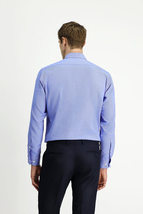 Mavi Uzun Kol Regular Fit Oxford Düğmeli Yaka Pamuk Gömlek