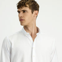 Beyaz Uzun Kol Regular Fit Oxford Düğmeli Yaka Pamuk Gömlek
