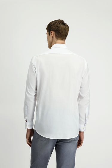 Beyaz Uzun Kol Regular Fit Oxford Düğmeli Yaka Pamuk Gömlek