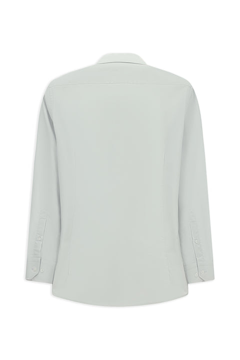 Açık Gri Uzun Kol Slim Fit %100 Pamuk 4 Mevsim Kolay Ütülenebilir Nefes Alan Erkek Easy Care Klasik Gömlek