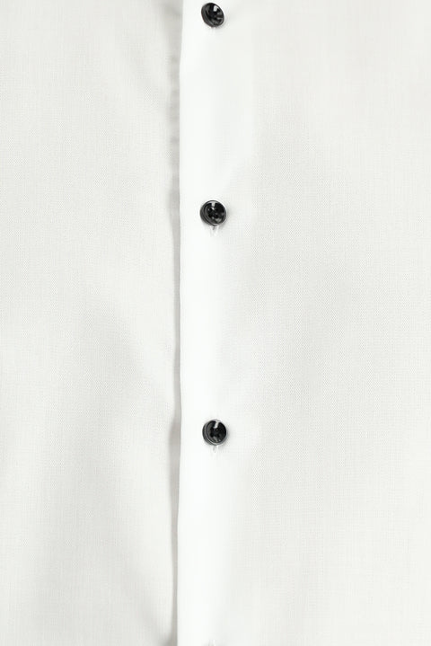 Beyaz Ata Yaka Slim Fit Dar Kesim Non Iron Pamuklu Gömlek