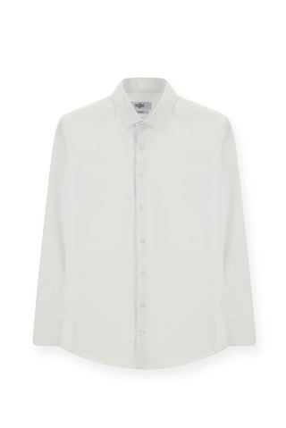  Beyaz Uzun Kol Slim Fit Dar Kesim Klasik Desenli Manşetli Pamuklu Gömlek