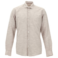 Orta Mor Uzun Kol Slim Fit Dar Kesim Desenli Pamuk Gömlek