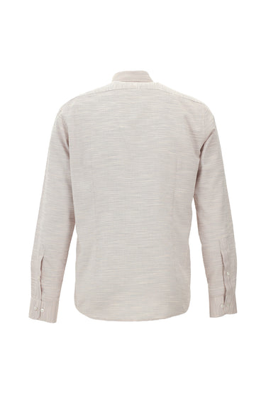 Orta Mor Uzun Kol Slim Fit Dar Kesim Desenli Pamuk Gömlek