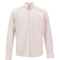 Pembe Uzun Kol Slim Fit Dar Kesim Pamuk Düğmeli Yaka Gömlek