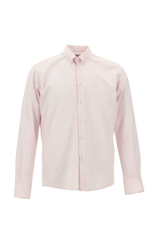  Pembe Uzun Kol Slim Fit Dar Kesim Pamuk Düğmeli Yaka Gömlek
