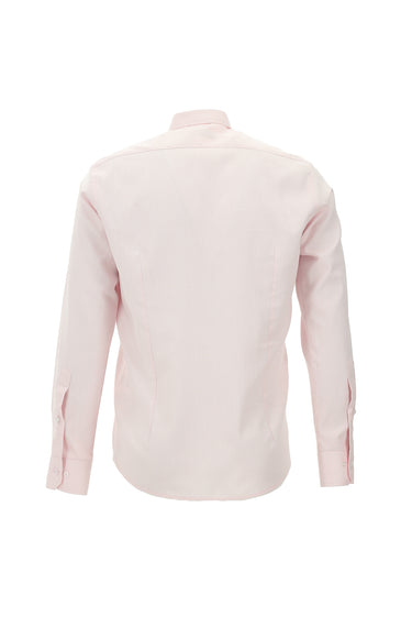  Pembe Uzun Kol Slim Fit Dar Kesim Pamuk Düğmeli Yaka Gömlek