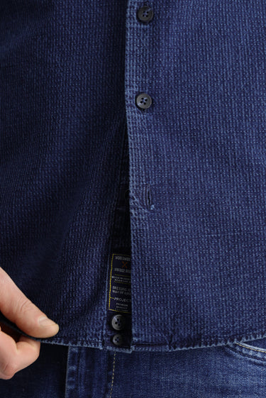 İndigo Uzun Kol Slim Fit Dar Kesim Desenli Pamuk Düğmeli Yaka Gömlek